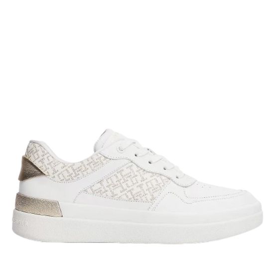 Γυναικεία Δερμάτινα TH Monogram Sneakers Λευκά Tommy Hilfiger FW0FW08381-0K4