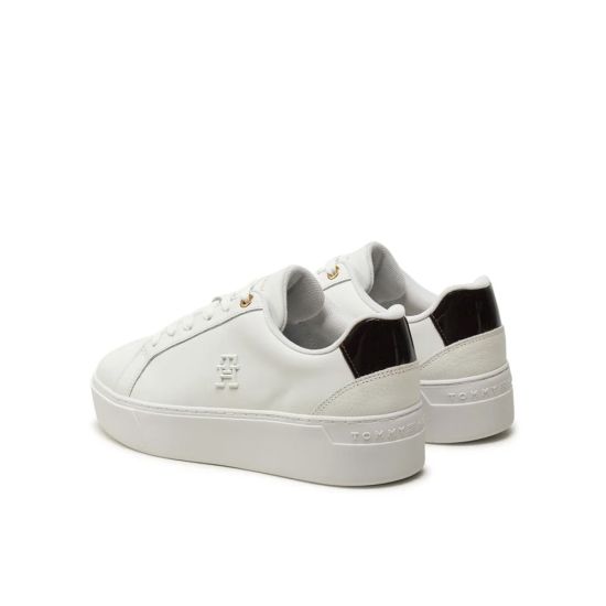Γυναικεία Δερμάτινα TH Platform Court Sneakers Λευκά Tommy Hilfiger FW0FW08614-YBS