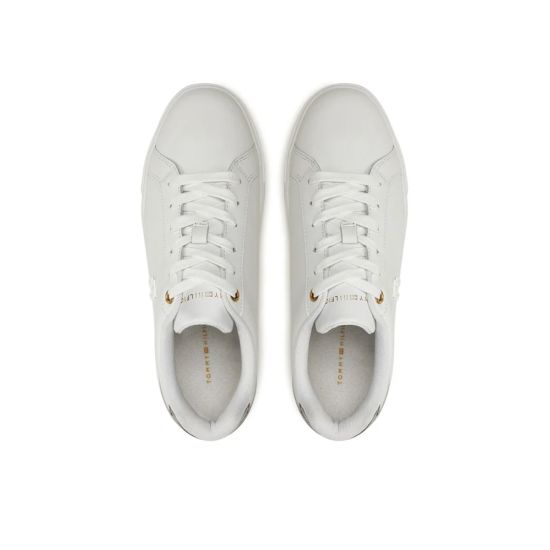 Γυναικεία Δερμάτινα TH Platform Court Sneakers Λευκά Tommy Hilfiger FW0FW08614-YBS