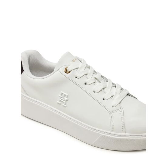 Γυναικεία Δερμάτινα TH Platform Court Sneakers Λευκά Tommy Hilfiger FW0FW08614-YBS