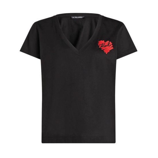 Γυναικείο Hearts T-shirt Μαύρο Karl Lagerfeld A1W17116-999 BLACK