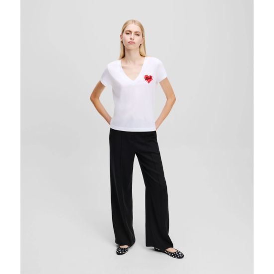 Γυναικείο Hearts T-shirt Λευκό Karl Lagerfeld A1W17116-100 WHITE