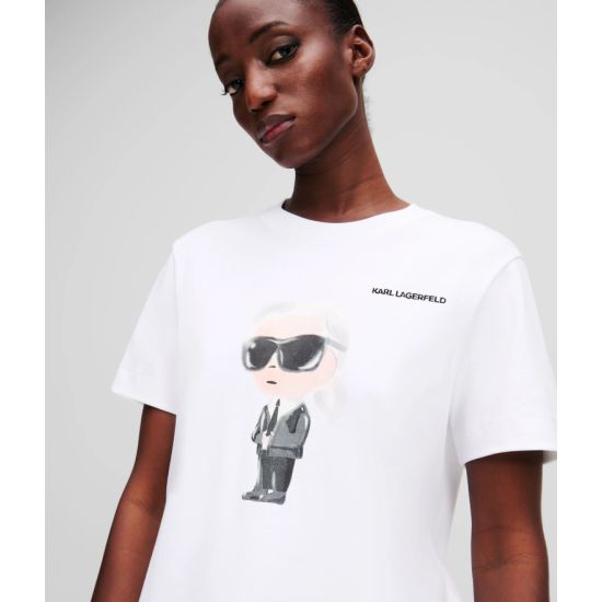 Γυναικείο Ikon Aquarelle K T-shirt Λευκό Karl Lagerfeld A1W17130-100 WHITE