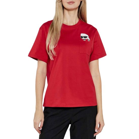 Γυναικείο Peak-A-Boo T-shirt Κόκκινο Karl Lagerfeld A1W17100-586 SCARLET SAGE