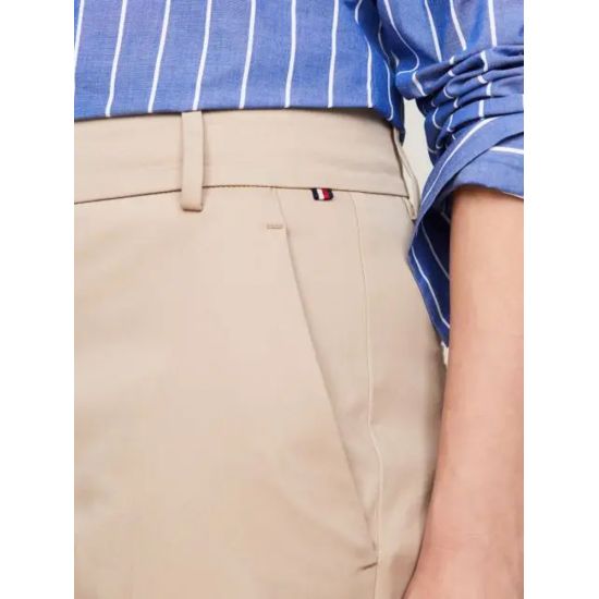 Γυναικείο Slim Straight Παντελόνι Μπεζ Tommy Hilfiger WW0WW40504-AEG