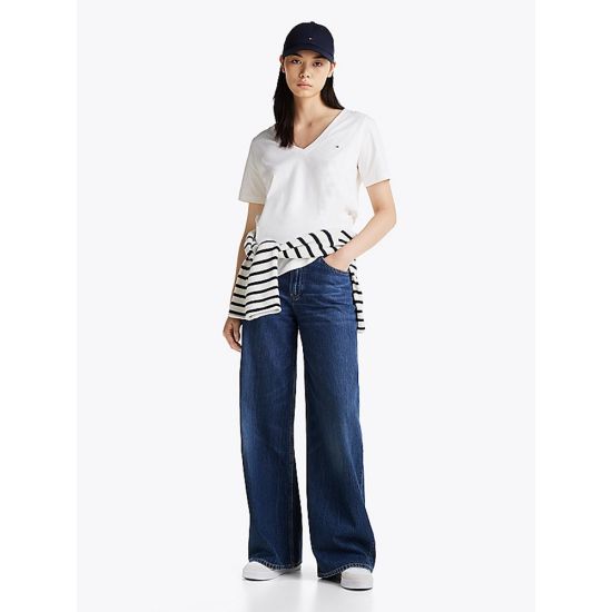 Γυναικείο T-shirt Λευκό Tommy Hilfiger WW0WW44177-YCF