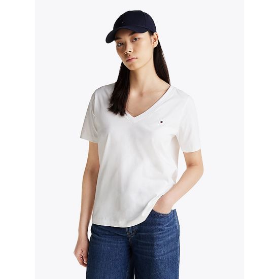 Γυναικείο T-shirt Λευκό Tommy Hilfiger WW0WW44177-YCF