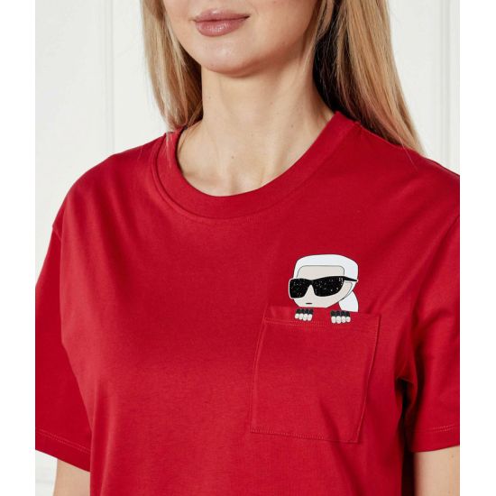 Γυναικείο Peak-A-Boo T-shirt Κόκκινο Karl Lagerfeld A1W17100-586 SCARLET SAGE