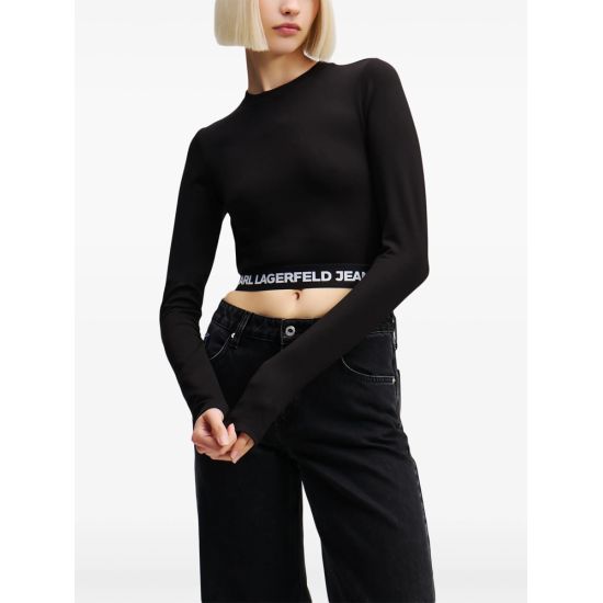 Γυναικεία Μακρυμάνικη Μπλούζα Μαύρη Karl Lagerfeld Jeans A1W17042-999 BLACK