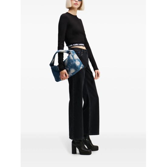 Γυναικεία Μακρυμάνικη Μπλούζα Μαύρη Karl Lagerfeld Jeans A1W17042-999 BLACK