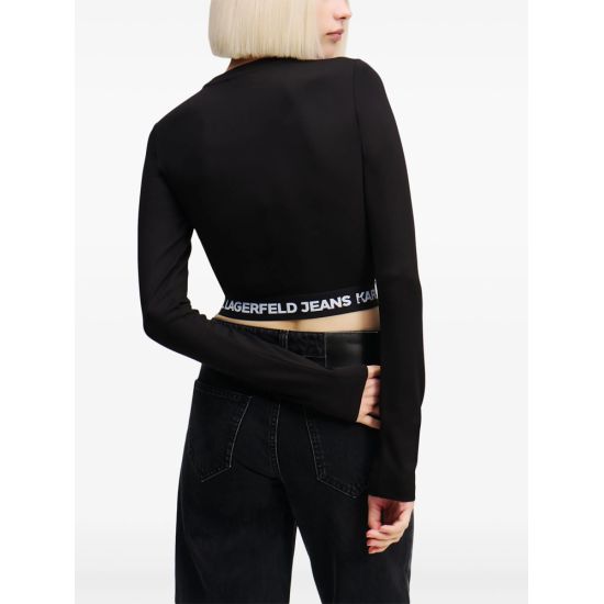 Γυναικεία Μακρυμάνικη Μπλούζα Μαύρη Karl Lagerfeld Jeans A1W17042-999 BLACK