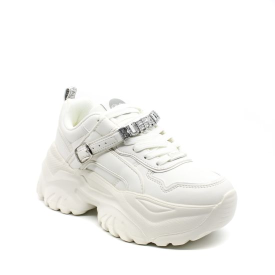 Γυναικεία Bliss Glam Sneakers Λευκά Buffalo BUF1636293-WHITE SILVER