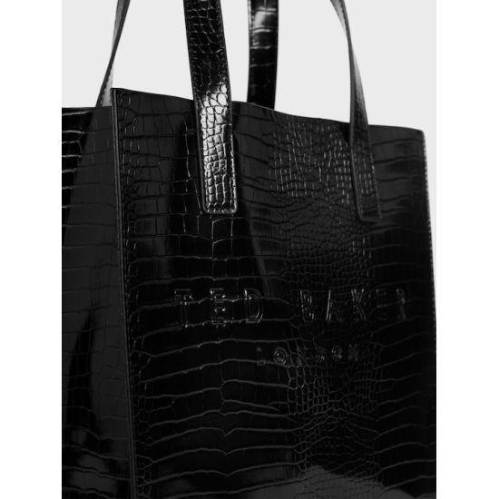 Γυναικεία Reptcon Τσάντα Κροκό Μαύρη Ted Baker 253519-BLACK