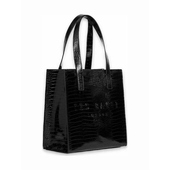 Γυναικεία Reptcon Τσάντα Κροκό Μαύρη Ted Baker 253519-BLACK
