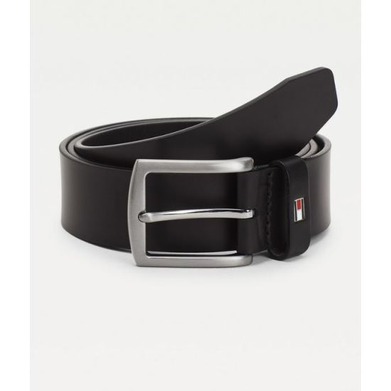 Ανδρική Δερμάτινη Denton Ζώνη Μαύρη Tommy Hilfiger AM0AM08360-990