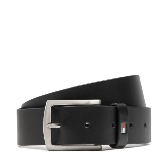 Ανδρική Δερμάτινη Denton Ζώνη Μαύρη Tommy Hilfiger AM0AM08360-990