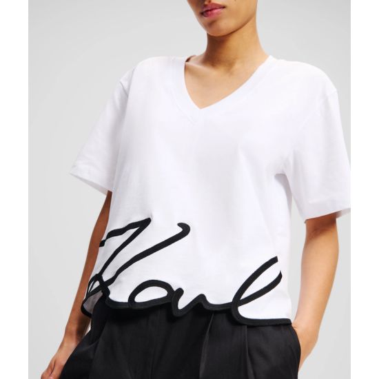 Γυναικείο Signature T-shirt Λευκό Karl Lagerfeld A2W17104-100 White