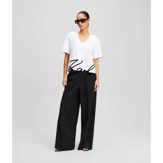 Γυναικείο Signature T-shirt Λευκό Karl Lagerfeld A2W17104-100 White