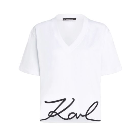 Γυναικείο Signature T-shirt Λευκό Karl Lagerfeld A2W17104-100 White