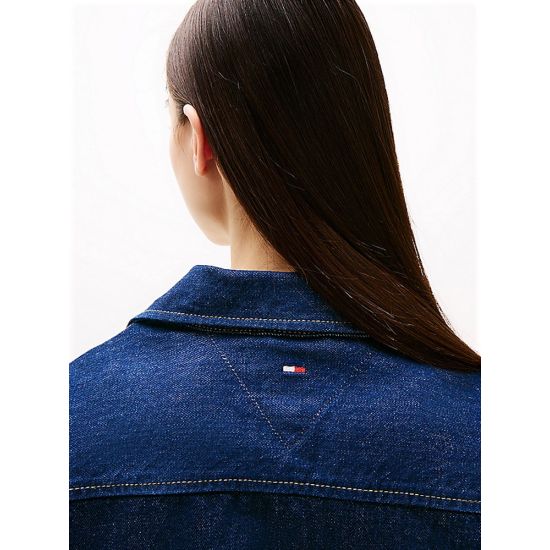 Γυναικείο Cropped Τζιν Πουκάμισο Navy Μπλε Tommy Jeans DW0DW20567-1BK