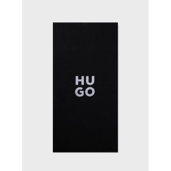 Unisex Stacked Logo Πετσέτα Θαλάσσης Μαύρη Hugo 50535803-001
