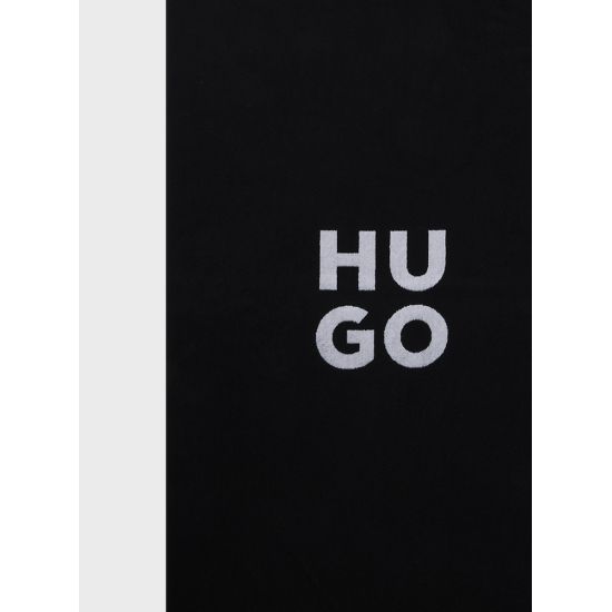 Unisex Stacked Logo Πετσέτα Θαλάσσης Μαύρη Hugo 50535803-001