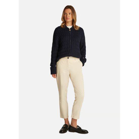 Γυναικείο Παντελόνι Κρεμ Tommy Hilfiger WW0WW45920-Z00