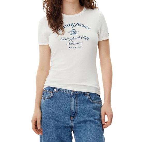 Γυναικείο Crest NYC T-shirt Εκρού Tommy Jeans DW0DW20323-YBH