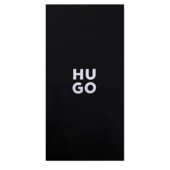 Unisex Stacked Logo Πετσέτα Θαλάσσης Μαύρη Hugo 50535803-001