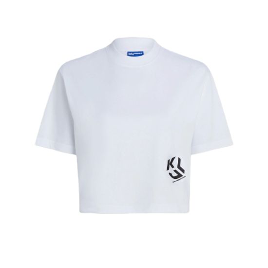 Γυναικείο Cropped Monogram T-shirt Λευκό Karl Lagerfeld Jeans A2W17076-100 WHITE