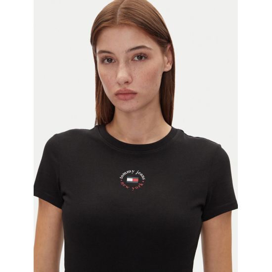 Γυναικείο Slim T-shirt Μαύρο Tommy Jeans DW0DW20316-BDS