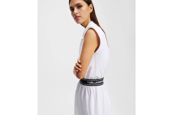 Γυναικείο Polo Φόρεμα Λευκό Karl Lagerfeld A2W13038-100 White