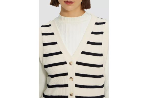 Γυναικείο Πλεκτό Γιλέκο Μπεζ S.Oliver 2161719-81G4