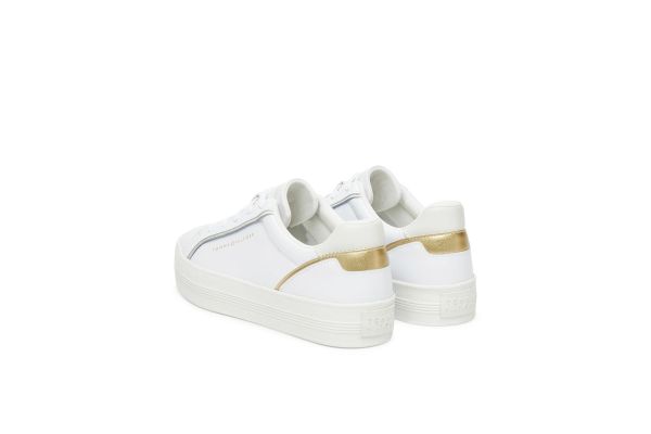 Γυναικεία Δερμάτινα Sneakers Λευκά Tommy Hilfiger FW0FW08757-0HT