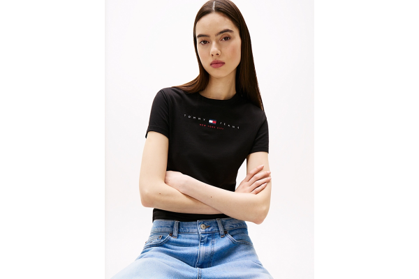 Γυναικείο T-shirt Μαύρο Tommy Jeans DW0DW21422-BDS