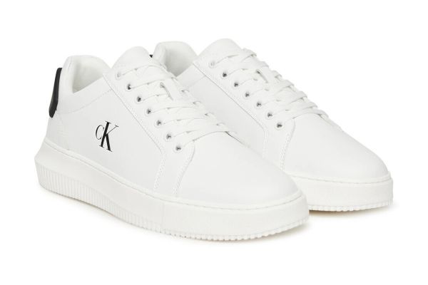Ανδρικά Δερμάτινα Chunky Cupsole Sneakers Λευκά Calvin Klein YM0YM01296-01W