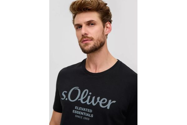 Ανδρικό T-shirt Μαύρο S.Oliver 2139909-99D1