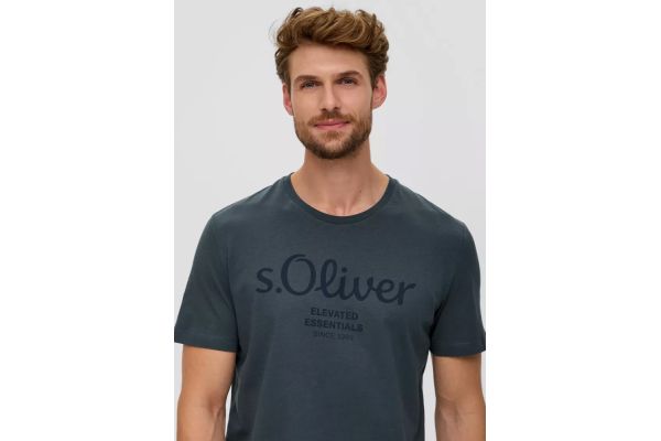 Ανδρικό T-shirt Ανθρακί S.Oliver 2139909-95D2