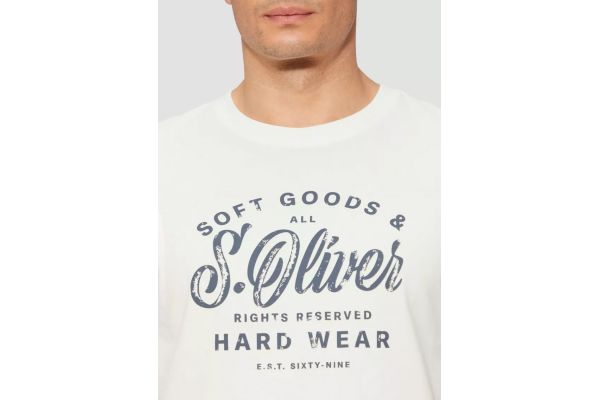 Ανδρικό T-Shirt Λευκό S.Oliver 2164753-01D1