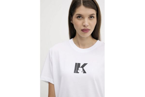 Γυναικείο T-shirt Λευκό Karl Lagerfeld Jeans A3W17094-100 WHITE