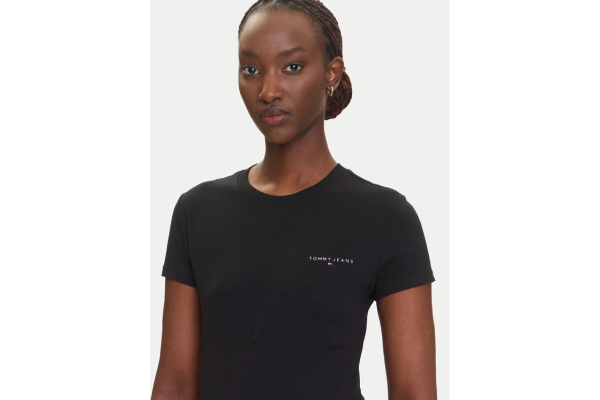 Γυναικείο Slim T-shirt Μαύρο Tommy Jeans DW0DW21164-BDS