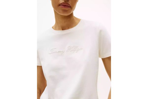 Γυναικείο T-shirt Εκρού Tommy Hilfiger WW0WW47210-YA8