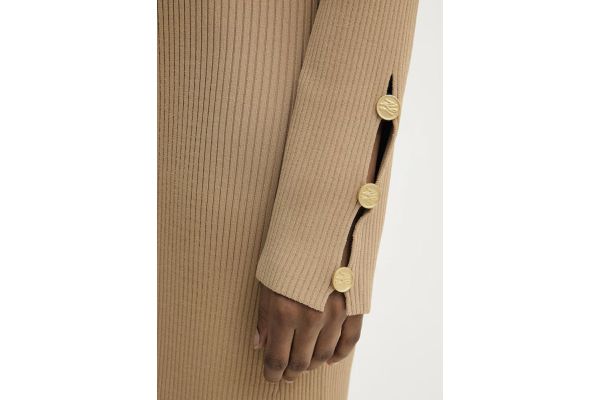 Γυναικείο Μακρυμάνικο Φόρεμα Μπεζ Karl Lagerfeld A3W13038-1LG NOUGAT