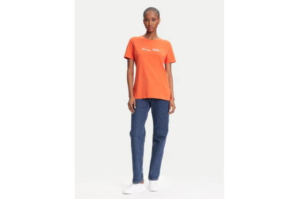 Γυναικείο T-shirt Πορτοκαλί Tommy Hilfiger WW0WW45746-SCX