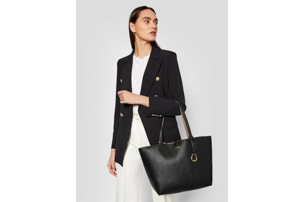 Γυναικεία Τσάντα Μαύρη Ralph Lauren 431795329001-BLK/TAUPE