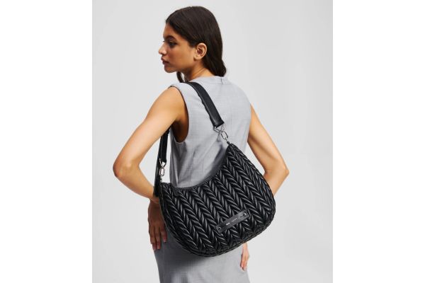 Γυναικεία K/Weave Hobo Τσάντα Μαύρη Karl Lagerfeld A3W30147-1AV BLACK NICKEL
