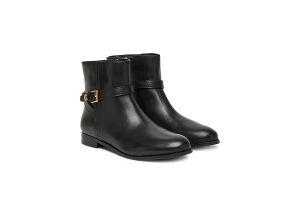Γυναικείες Δερμάτινες Brooke Μπότες Μαύρες Ralph Lauren 802967768001-BLACK