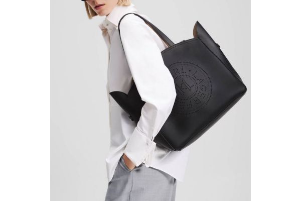 Γυναικεία Δερμάτινη K/Circle Tote Τσάντα Μαύρη Karl Lagerfeld A3W30043-999 BLACK