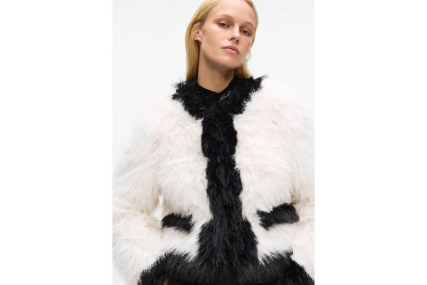 Γυναικεία Οικολογική Γούνα Λευκή Karl Lagerfeld A4W15051-101 WHITE/BLACK