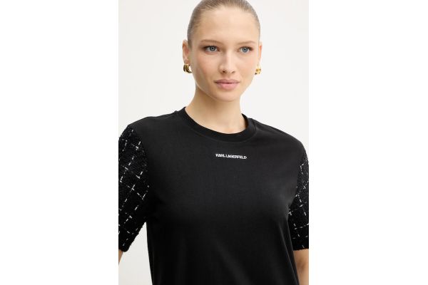 Γυναικείο T-shirt Μαύρο Karl Lagerfeld A4W17091-999 BLACK
